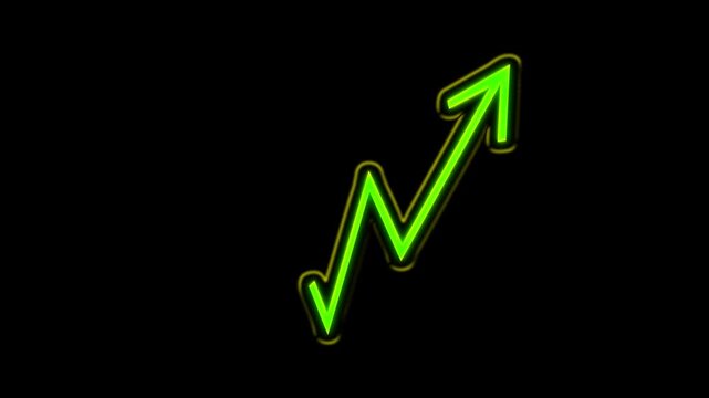 Business light line hand drawn arrow looping animation on transparent background