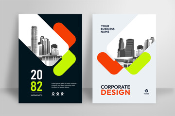 Business Report Cover Template – Orange Geometric Layout (A4)