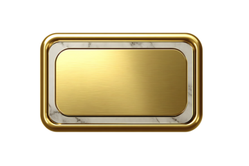Gold Frame Marble Inlay Rectangle Plaque Decorative Graphic Design Resource