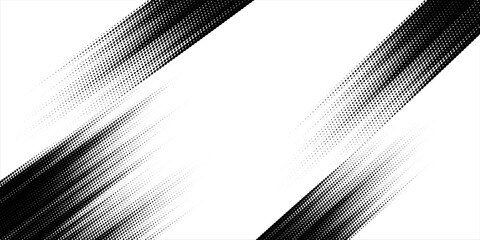 Grunge halftone gradient background. Faded grit noise texture. White and black sand wallpaper. Retro pixelated backdrop. Anime or manga style comic overlay. Vector graphic design textured template
