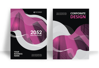 Business Report Cover Template – Pink and Black Geometric Layout (A4) 