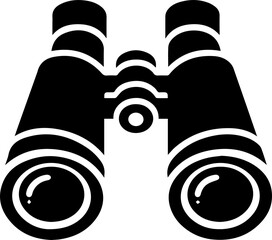 Binocular silhouette isolated vector illustration for adventure and exploration concept,
