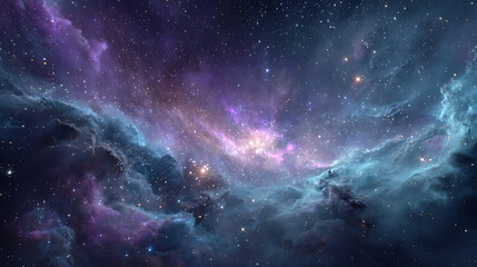 Deep space starfield with colorful nebula clouds, blue purple pink cosmic background, astronomy universe galaxy night sky texture