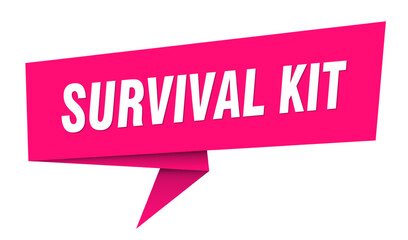 survival kit banner. survival kit speech bubble, label, sticker, sign template