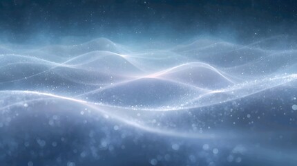 Wavy abstract blue background with light and stars, like a cosmic cloudscape or heavenly fractal texture