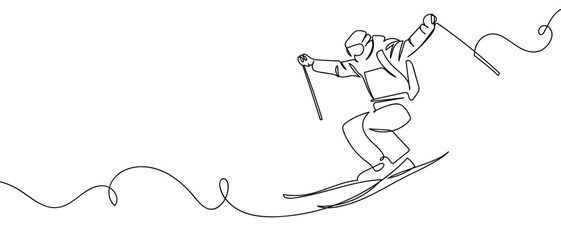 Snowboarder, continuous line drawing, hand drawn line art, on transparent background. One line continuous outline isolated vector illustration. Editable stroke