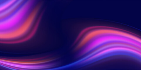 Fototapeta premium Lines in the shape of a comet against a dark background. Illustration of high speed concept. Motion light effect for banners. Curved light trail stretched upward. Fast speed car.