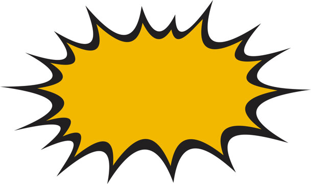 Yellow Burst Speech Bubble, Comic Book Style