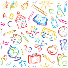 back to school seamless pattern