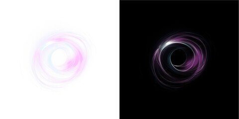 Png Pink and Purple Neon Vortex Spiral on Transparent PNG for Sci-Fi Design on transparent background