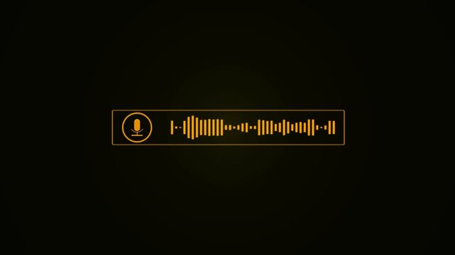 Microphone and voice call signal, audio sound waves and technology record signal