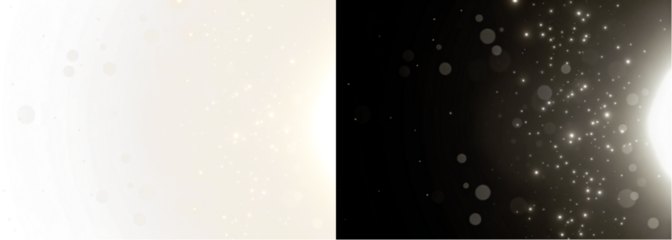 Luminous particles and light bursts for festive photo overlays. PNG