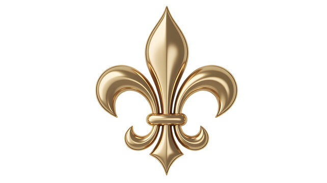 Stunning polished gold fleur de lis emblem symbol representing royalty, heritage, and elegance for premium branding and design projects. - Powered by Adobe