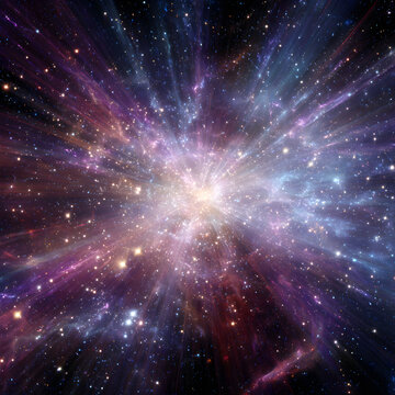 Colorful Cosmic Scene Inside The Galaxy