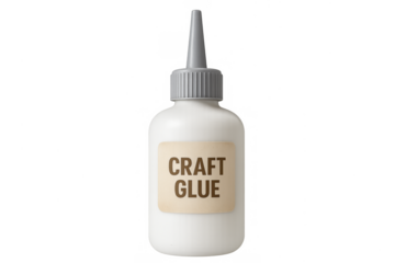 White craft glue bottle with dispensing nozzle