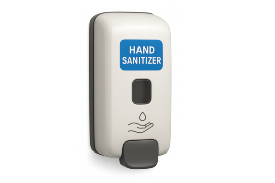 Wall-mounted hand sanitizer dispenser for public and personal hygiene - Powered by Adobe