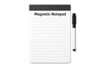 White magnetic notepad with dry erase marker empty