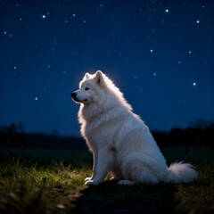 dog in the night