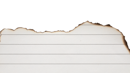 set of burn lined paper with burnt edges isolated on transparent background,note paper message office business tag sign frame,burn piece of paper