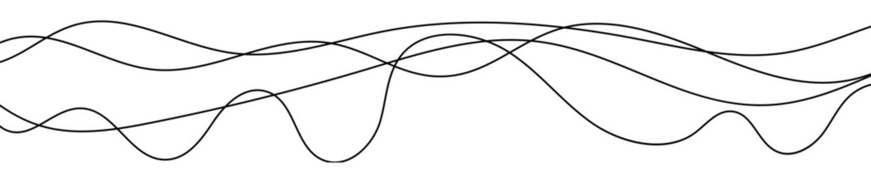 Thin curved wavy lines