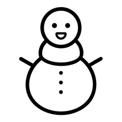Black and White Snowman Icon with Wide Smile Keywords: snowman, icon, winter, christmas, holiday