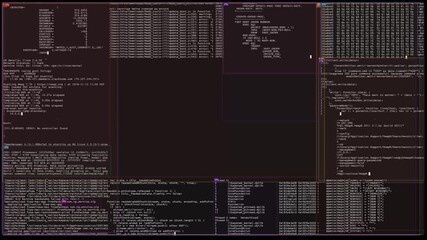 Dynamic terminal layout with glitches, progress tracking, and syntax highlighting.