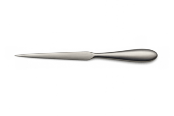 Silver metal letter opener on transparent background