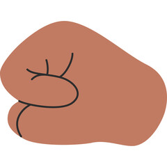 Stylized Brown Fist Icon Representing Power Strength And Determination Against A Clean White Background With Minimalist Black Outline Details And Soft Lighting