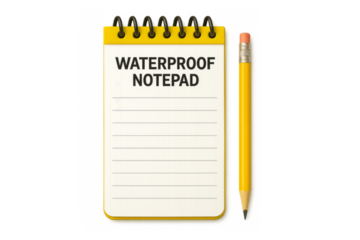 Waterproof notepad and pencil for outdoor writing