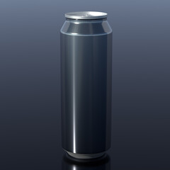 BLACK BIG CAN OF ENERGY DRINK, JUICE, SODA, BEER OR TONIC DRINK ON ISOLATED WHITE BACKGROUND