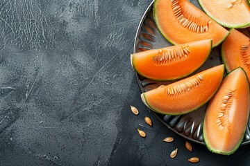 Refreshing Summer Fruit Collection with Juicy Melon Slices Full of Vitamins and Antioxidants