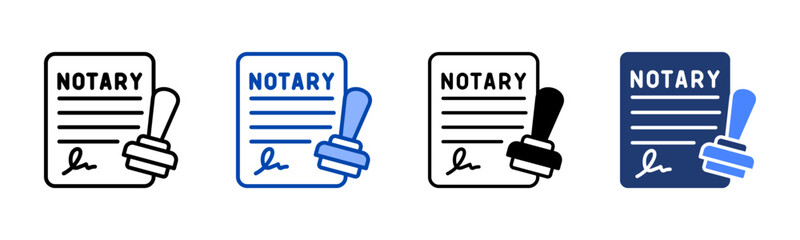 Notary icon set multiple style collection