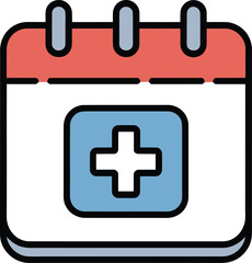 Obraz premium Medical Calendar Schedule Icon. Healthcare Appointment Symbol on Transparent BG