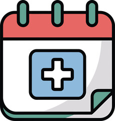 Fototapeta premium Medical Appointment Calendar Icon. Healthcare Schedule Symbol On Transparent