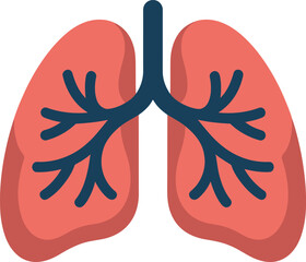 Fototapeta premium Anatomical Lungs Illustration Bronchial Tree Respiratory System Flat Graphic Design