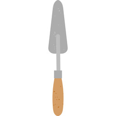 Trowel With Wooden Handle Isolated On White Background For Gardening And Construction Work