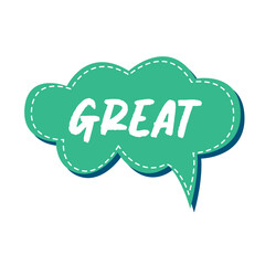 Doodle chat cloud. Dialogue chat bubbles with small talk phrases