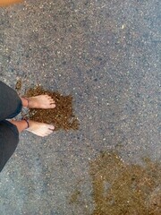 connecting your feet to the ground