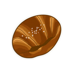 Bread drawing with and without frame as PNG file.