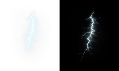 Lightning bolt PNG overlay with transparent background for creative projects