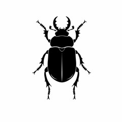 Silhouette of a stag beetle with large mandibles.