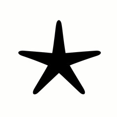 Black star shape with rounded points on a white background.