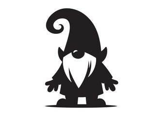 christmas gnomes logo silhouette vector, christmas gnome vector silhouette illustration, gnomes vector logo design silhouette, gnome christmas logo silhouettes vector on a white background