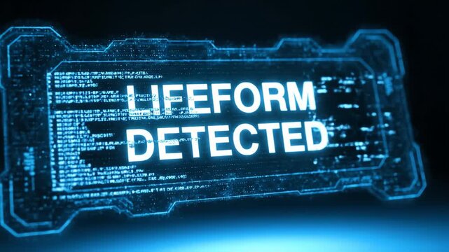 Lifeform Detected - Futuristic Technology Interface Displaying Alert Message.