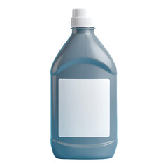 Light Blue Plastic Bottle with White Cap, Glossy Finish on Transparent Background, 3D Realism Asset