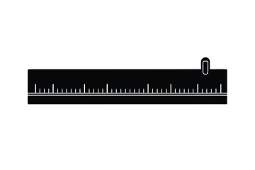 Simple black ruler with marker icon representing measurement