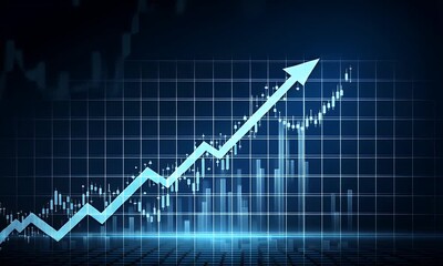 Futuristic blue stock market graph with digital plexus lines and data points finance and technology concept video. - Powered by Adobe