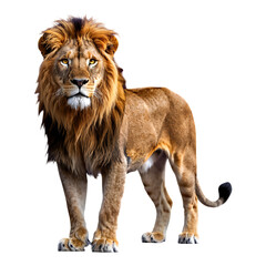 Majestic Gold Lion with Transparent Background, 3D Realism Graphic for Branding