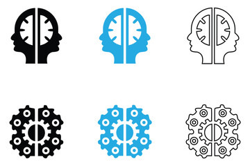 creative idea generation, light bulb, creativity icon vector illustration, silhouette and line art