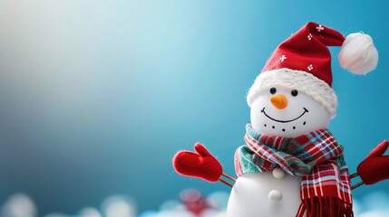 Warm & Cute High-Resolution Christmas Snowman Scarf Hat Christmas Background – Perfect for Christmas Greeting Cards, Home Decor Prints, Kids’ Craft Projects & Social Media Covers. Features an Adorable